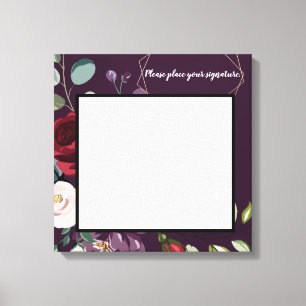 20"x20" Signature Canvas Plum Purple Roses Gold Ge Print