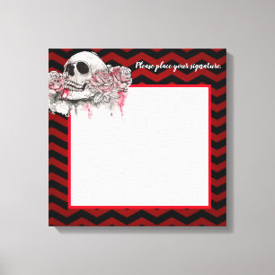 20"x20" Signature Canvas skull Rose Gothic Chevron