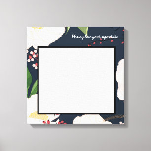20"x20" Signature Canvas White Floral Flowers on D Print