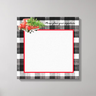 20"x20" Signature Canvas XMAS Truck Baffalo Plaid