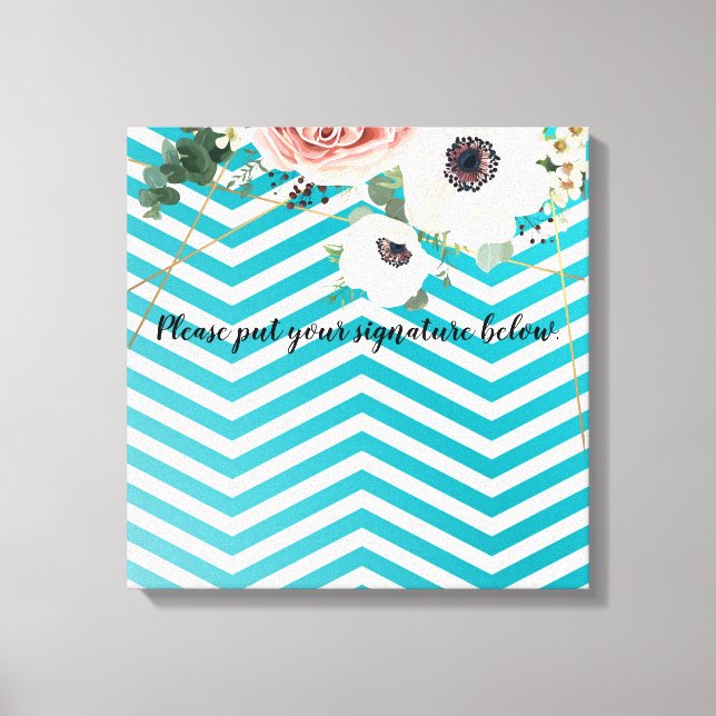 20"x20" Signature CanvasGeometric Rose Chevron Tea Canvas Print (Front)