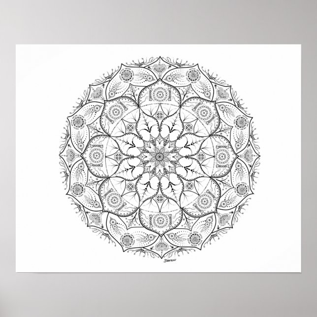 20" x 16", Mandala Dot Work Poster (Matte) (Front)