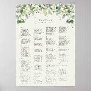 20 x 28" Alphabetical Seating Chart for 150 People