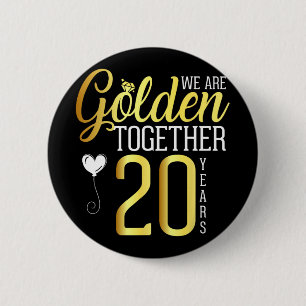 20 Year 20th Anniversary Shirts For Couples Husban 6 Cm Round Badge