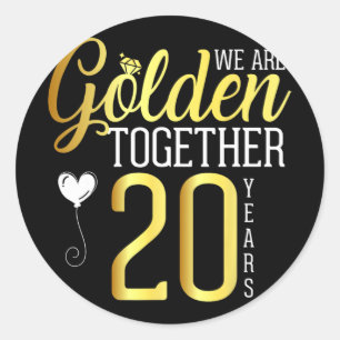 20 Year 20th Anniversary Shirts For Couples Husban Classic Round Sticker