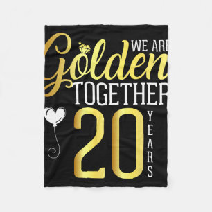 20 Year 20th Anniversary Shirts For Couples Husban Fleece Blanket