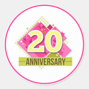 20 Year Anniversary Classic Round Sticker
