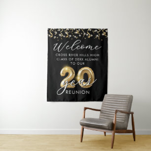 20 Year Class Reunion Welcome Alumni Black Gold Tapestry