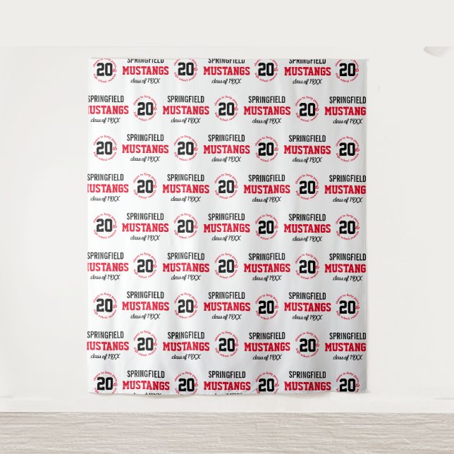 20 Year High School Reunion Step Repeat Backdrop Tapestry (Front)