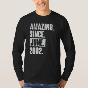 20 Year Old 20th Birthday   Amazing Since June 200 T-Shirt