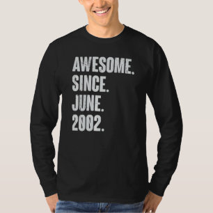 20 Year Old 20th Birthday Awesome Since June 200 T-Shirt