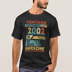 20 Year Old 20th Birthday Vintage September 2002 T-Shirt