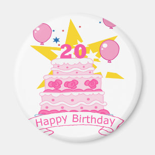 20 Year Old Birthday Cake Magnet