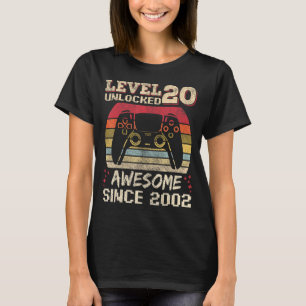 20 Year Old Gamer Man Birthday 20 Level Unlocked T-Shirt
