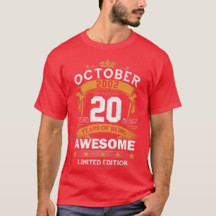 20 Year Old Gifts October 2002 Vintage 20th Birthd T-Shirt