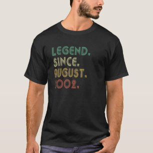20 Year Old Legend Since August 2002 20th Birthday T-Shirt