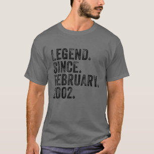 20 Year Old Legend Since February 2002 20Th Birthd T-Shirt
