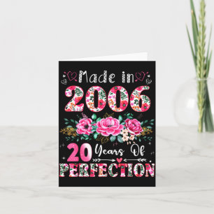 20 Year Old Made In 2006 Floral 20th Birthday Wome Card