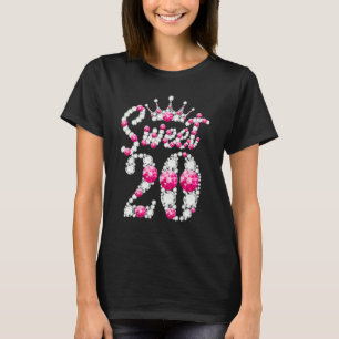 20 Year Old Sweet 20th Birthday Pink Diamond Crow T-Shirt