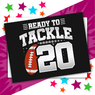 20 Year Old Tackle Football Party 20th Birthday Postcard