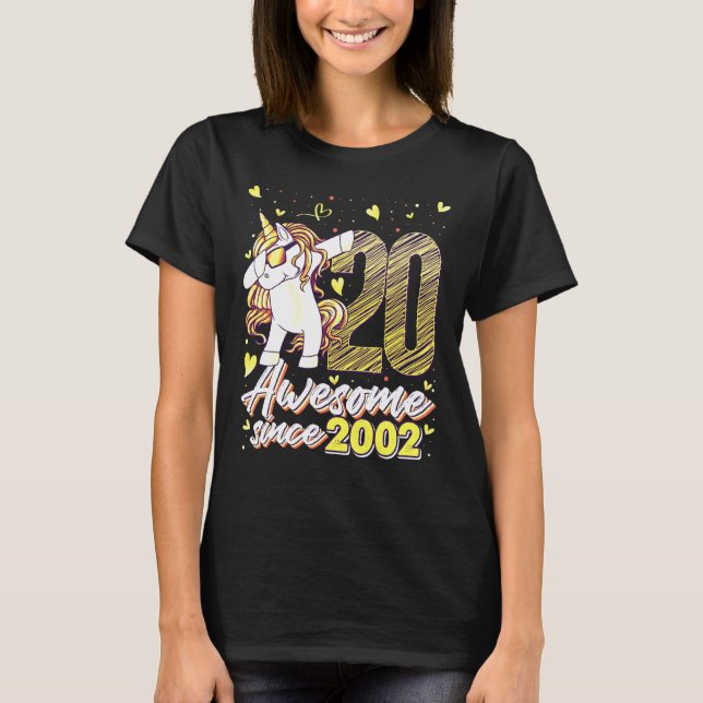 20 Year Old Unicorn Dabbing 20th Birthday Girl Uni T-Shirt (Front)