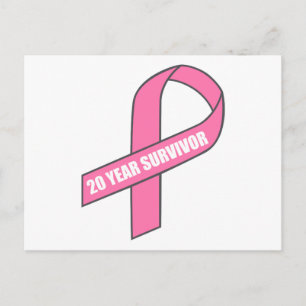 20 Year Survivor (Breast Cancer Pink Ribbon) Postcard