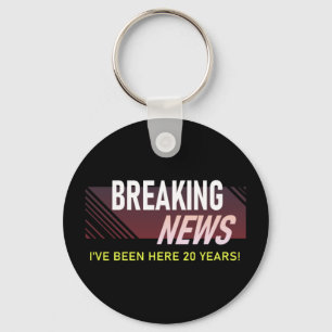 20 Year Work Anniversary Twentieth Employee Key Ring