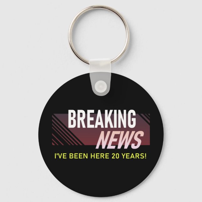 20 Year Work Anniversary Twentieth Employee Key Ring (Front)