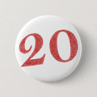 20 years anniversary 6 cm round badge