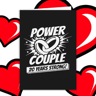 20 Years Comic Super Power Couple 20th Anniversary Card