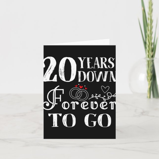 20 Years Down Forever To Go Couple 20th Wedding An Card (Front)