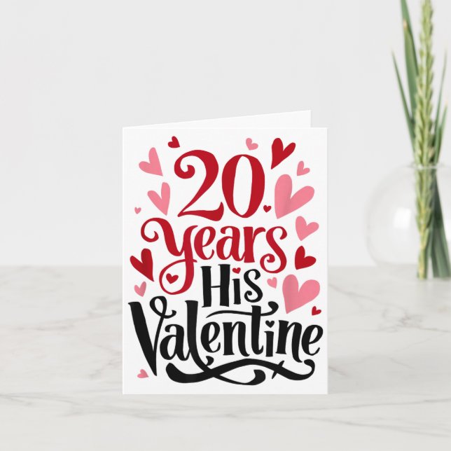 20 Years His Valentine _ Anniversary Couples Valen Card (Front)