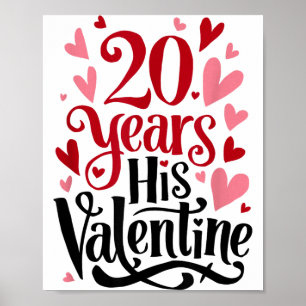 20 Years His Valentine _ Anniversary Couples Valen Poster