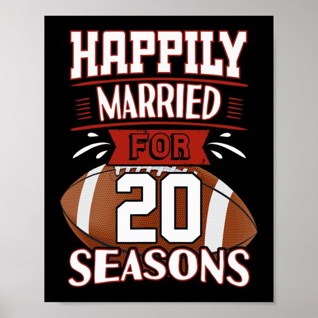 20 Years Marriage - 20th Anniversary Gift Idea T-s Poster (Front)