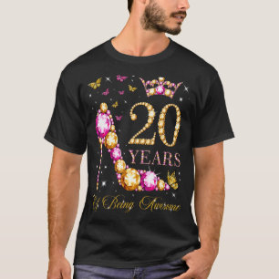 20 Years Of Being Awesome 20 Years Old 20th Birthd T-Shirt