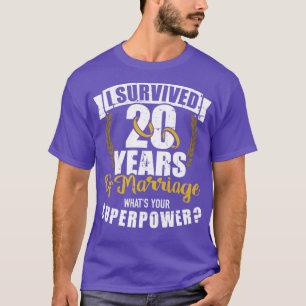 20 years of marriage superpower 20th wedding anniv T-Shirt