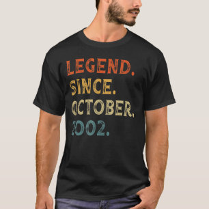 20 Years Old 20th Birthday Legend Since October 2 T-Shirt
