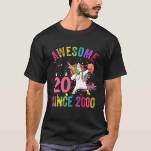 20 Years Old 20th Birthday Unicorn Dabbing Party K T-Shirt