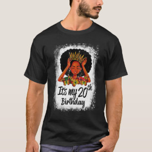 20 Years Old Black Melanin Women Girl It's My 20th T-Shirt