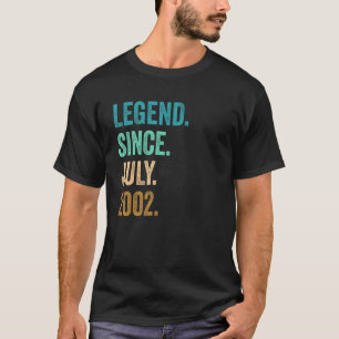 20 Years Old Legend Since July 2002 20th Birthday T-Shirt