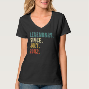 20 Years Old Legend Since July 2002 20th Birthday T-Shirt
