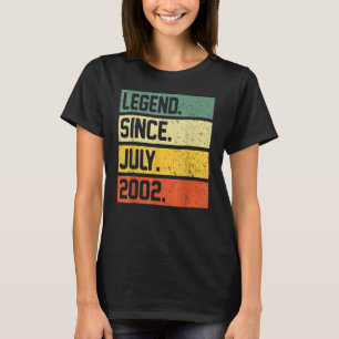 20 Years Old Legend Since July 2002 20th Birthday T-Shirt