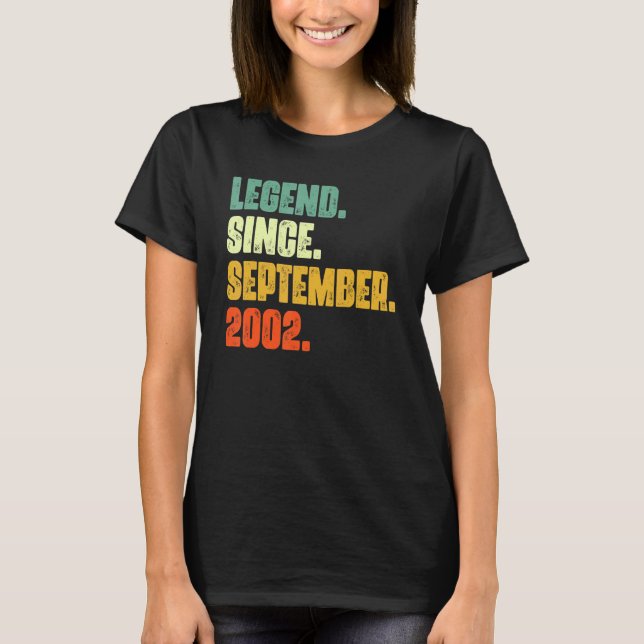 20 Years Old  Legend Since September 2002 20th Bir T-Shirt (Front)