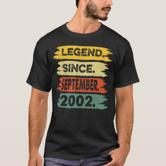 20 Years Old Legend Since September 2002 20th Birt T-Shirt