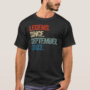 20 Years Old Legend Since September 2003 20th Bir T-Shirt