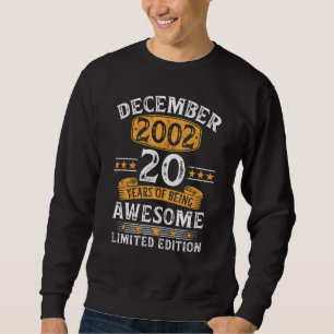 20 Years Old   Vintage 20th Birthday December 2002 Sweatshirt