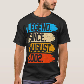 20 Years Old Vintage Legend Since August 2002 20th T-Shirt
