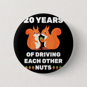 20th 20-year Wedding Anniversary Funny Couple For 6 Cm Round Badge