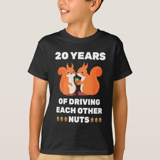20th 20-year Wedding Anniversary Funny Couple For  T-Shirt (Front)
