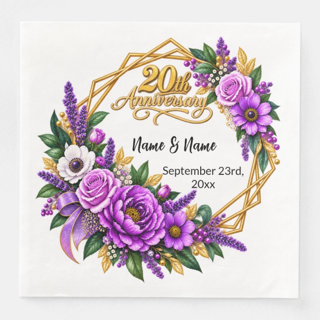 20th Anniversary Gift Napkin (Front)